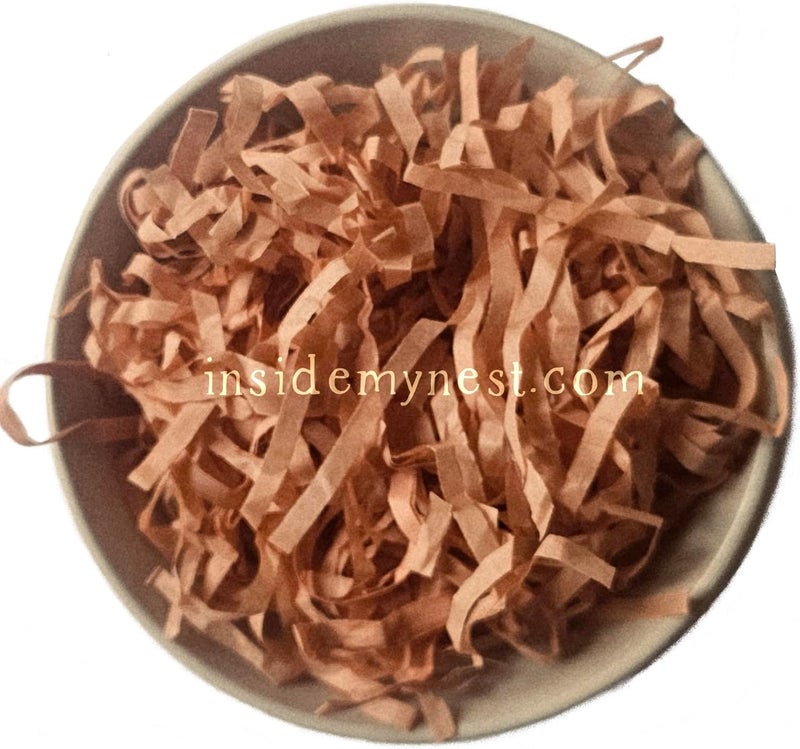 InsideMyNest Inside My Nest Dusty Peach Terracotta Shredded Tissue Paper Shred Hamper Gift Box Basket Filler Eco-Friendly Biodegradable Compostable Acid-Free Colorfast 200g - Image 2